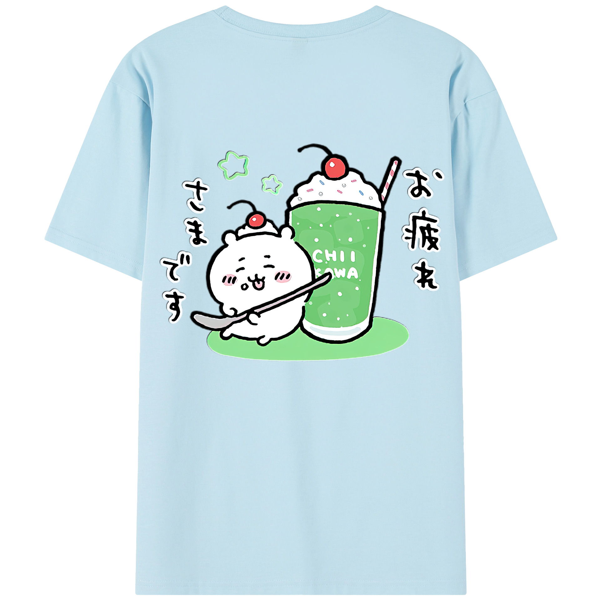 （画像用） ちいかわ ちいかわ Chii-kawa chiikawa 綿100％半袖Tシャツ（背面プリント）